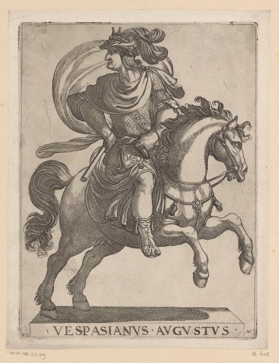 Emperor Vespasian on Horseback (series title) by Antonio Tempesta