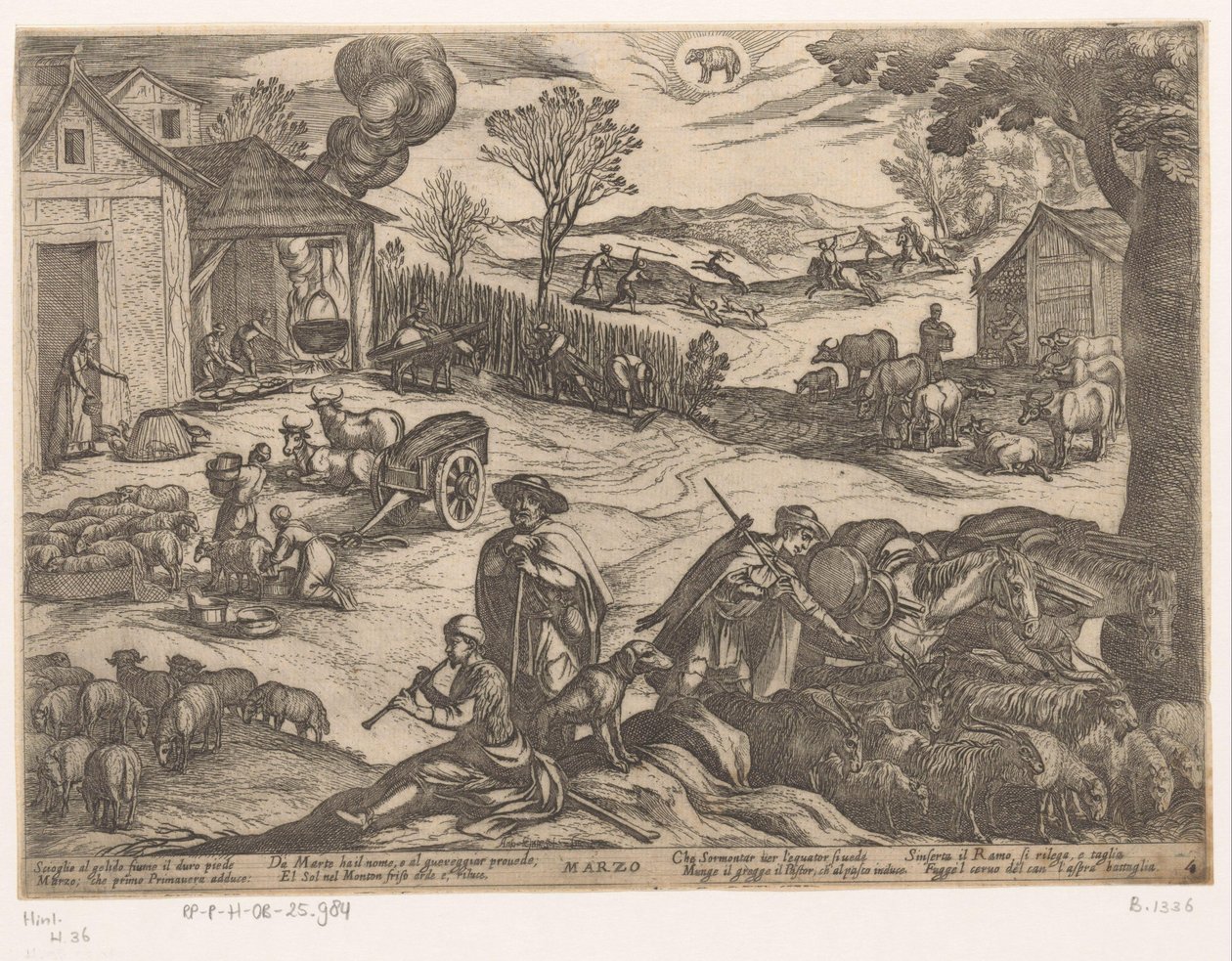 March: Peasant Activities (Ram) (The Twelve Months, Part 1) by Antonio Tempesta