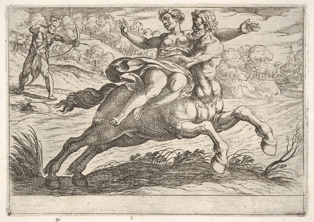 Nessus Attempting to Take Dejanira from Hercules by Antonio Tempesta