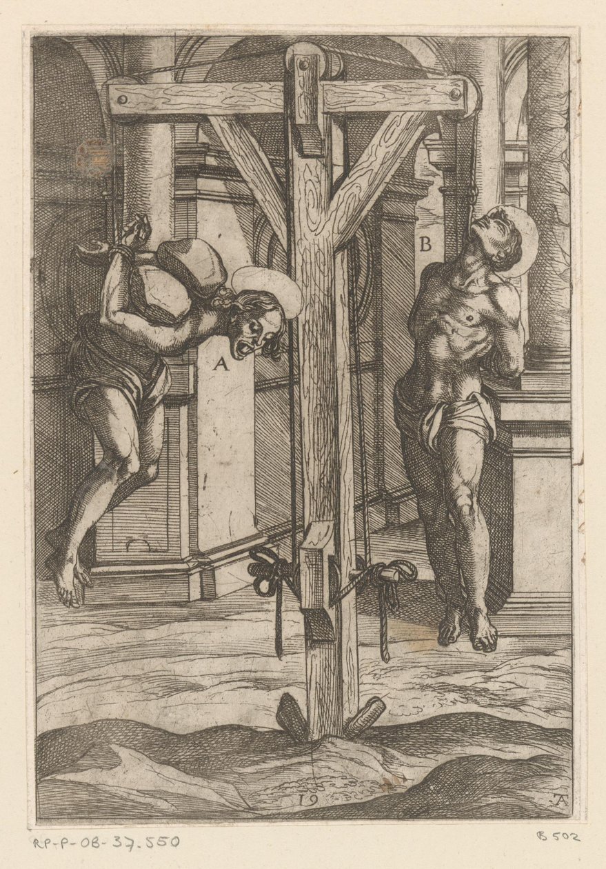 Crucifixion (series title: Tortures Endured by Christian Martyrs) (series title: Various Torments and Cruel Punishments) by Antonio Tempesta