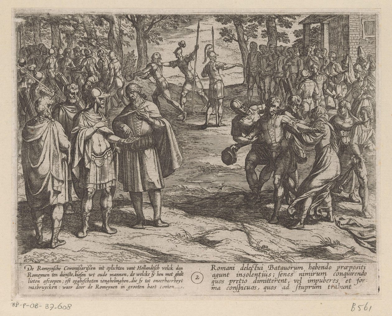 Romans Buying Young Dutch Men from the Dutch Elders (series title: The Batavian Wars Against the Romans) by Antonio Tempesta