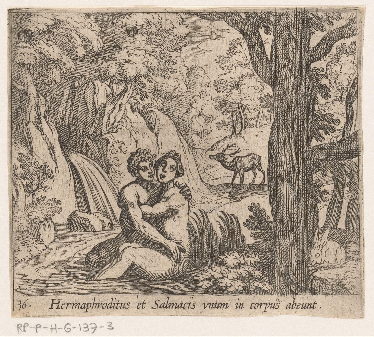 Salmacis and Hermaphroditus (Metamorphoses of Ovid series) by Antonio Tempesta