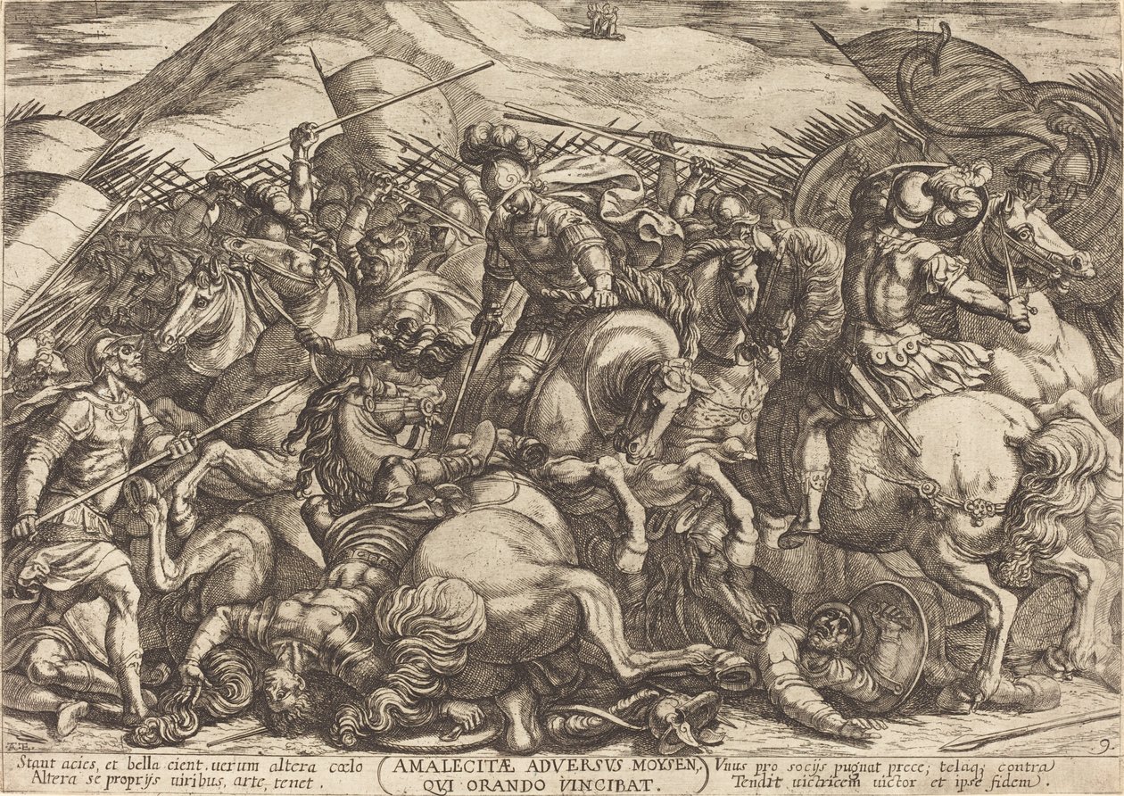 The Defeat of the Amalekites by the Hebrews by Antonio Tempesta