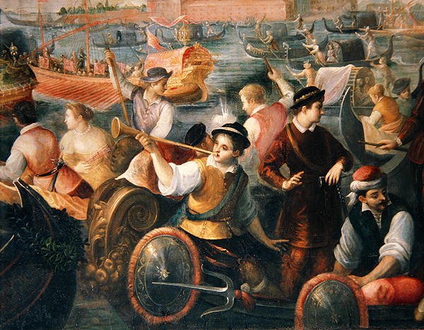 The Disembarkation of Caterina Cornaro in Venice in 1489 (detail) by Antonio Vassilacchi