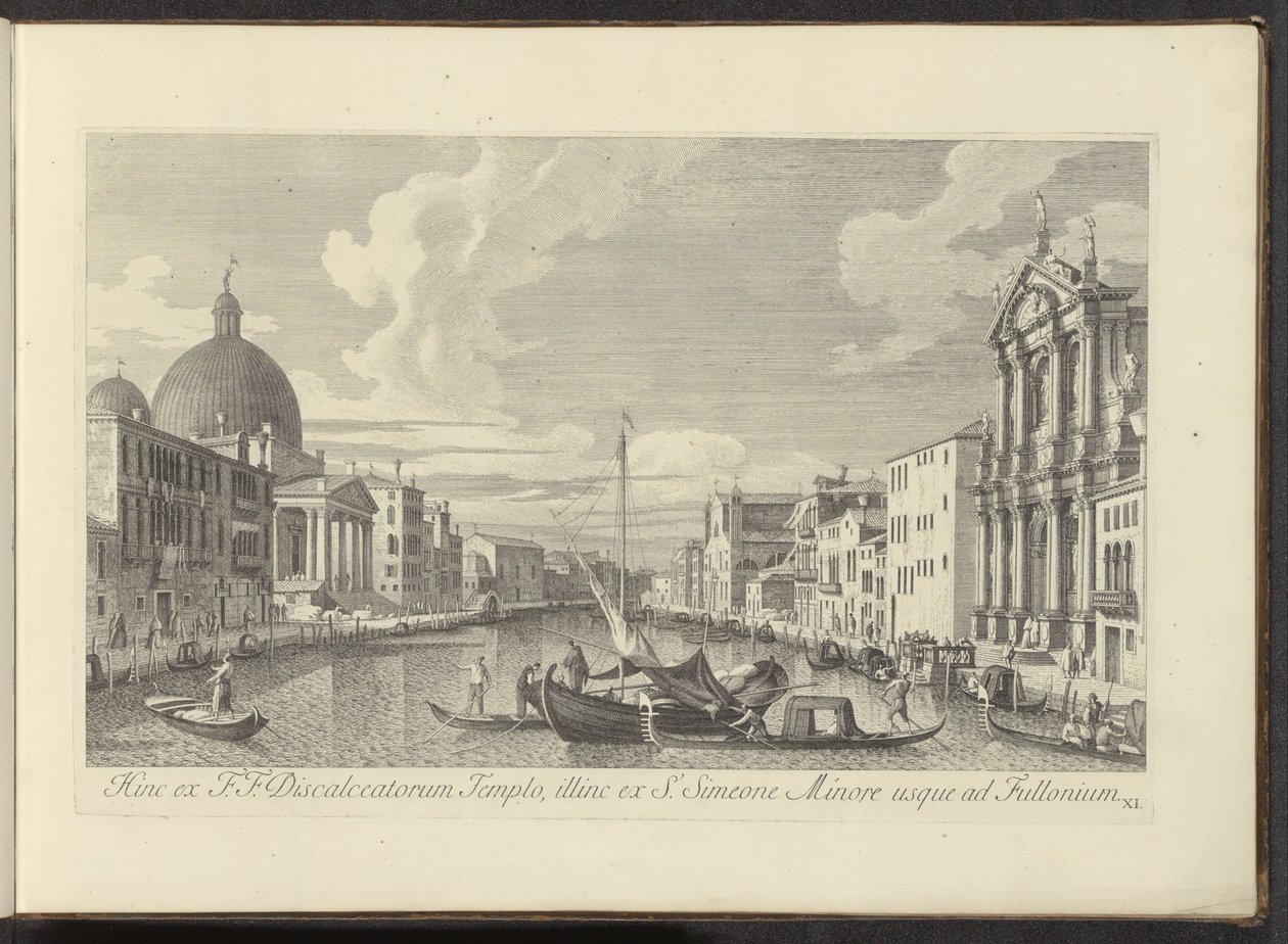 View of the Grand Canal, Santa Maria di Nazareth, and San Simeone Piccolo in Venice by Antonio Visentini