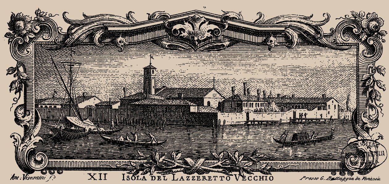 Isolario veneto, XII. Isola del Lazzaretto Vecchio, 1777 by Antonio Visentini