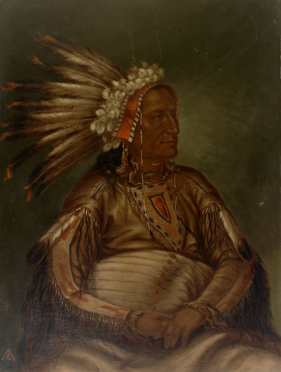 O-mata-ah-luta Red Plume by Antonio Zeno Shindler