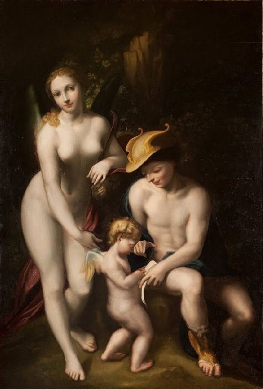 Venus with Mercury and Cupid, The School of Love by Antonio da Correggio