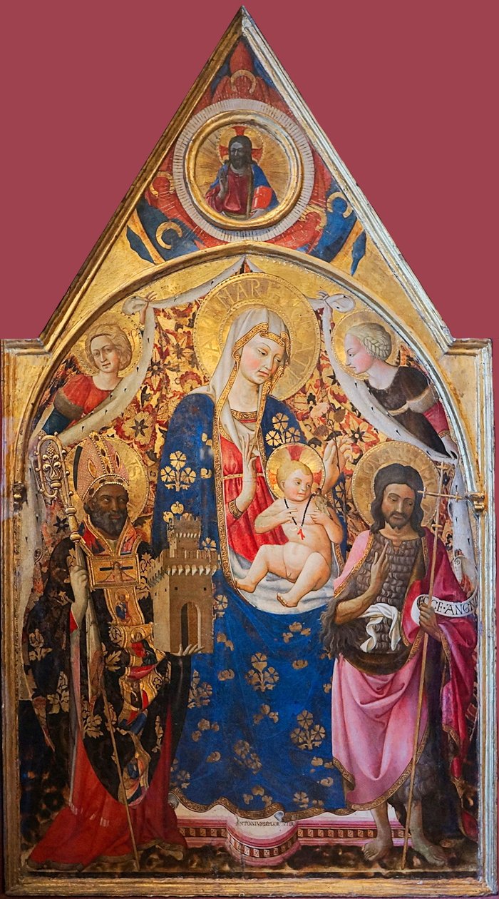 Madonna and Child Enthroned with Saints (detail) by Antonio da Firenze