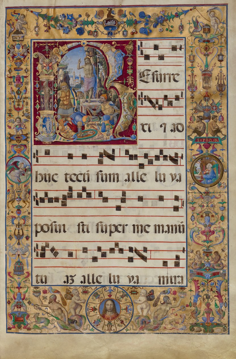 The Gradual. Initial R: The Resurrection, c.1500 by Antonio da Monza