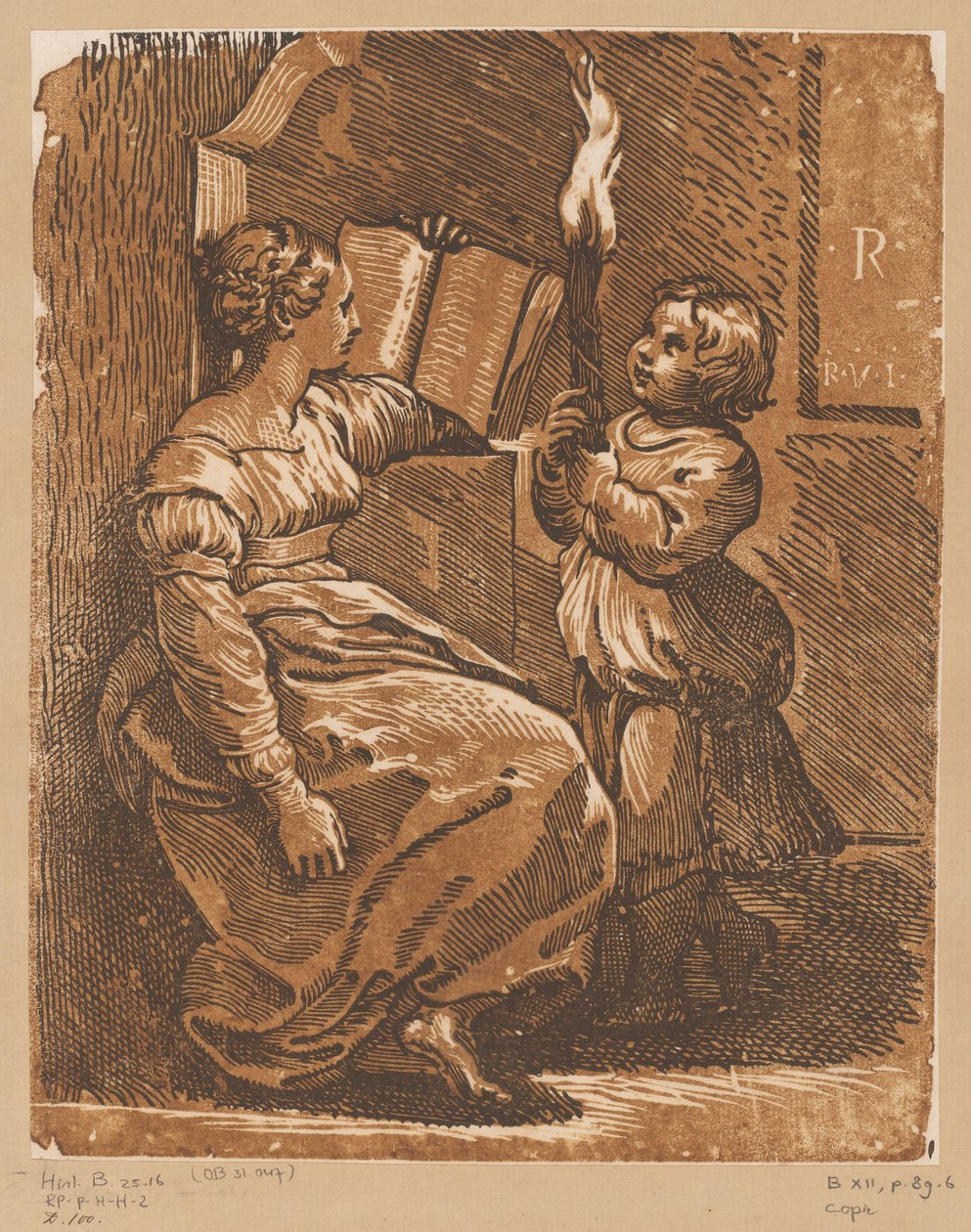 Sibyl Reading with Child by Antonio da Trento (attributed to)