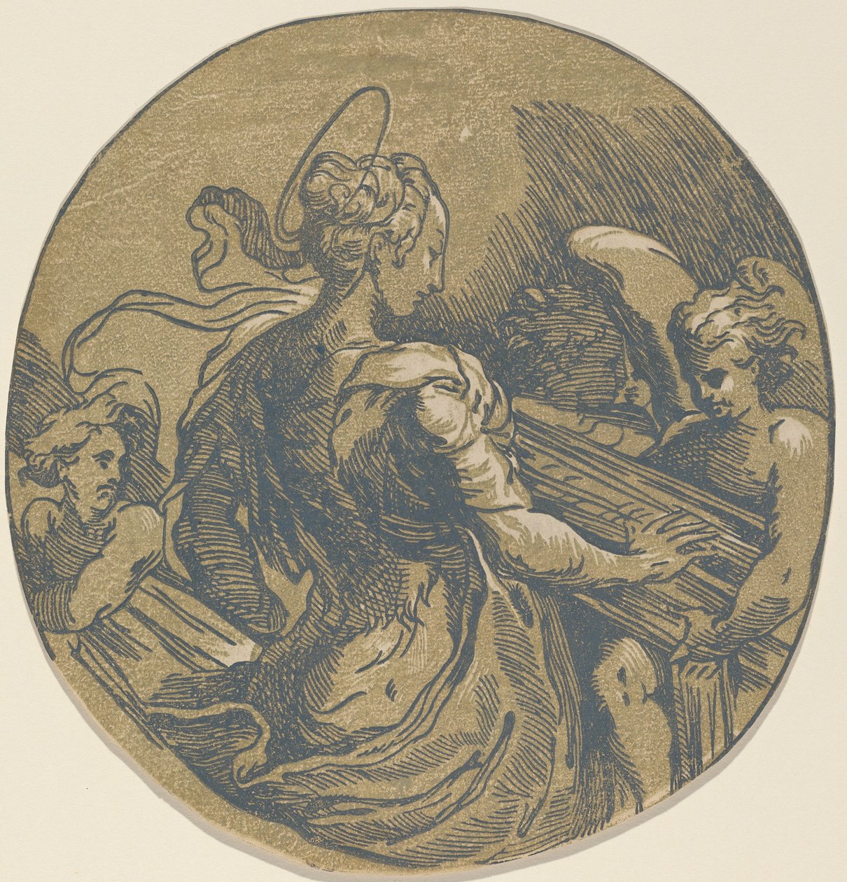 Saint Cecilia by Antonio da Trento after Parmigianino