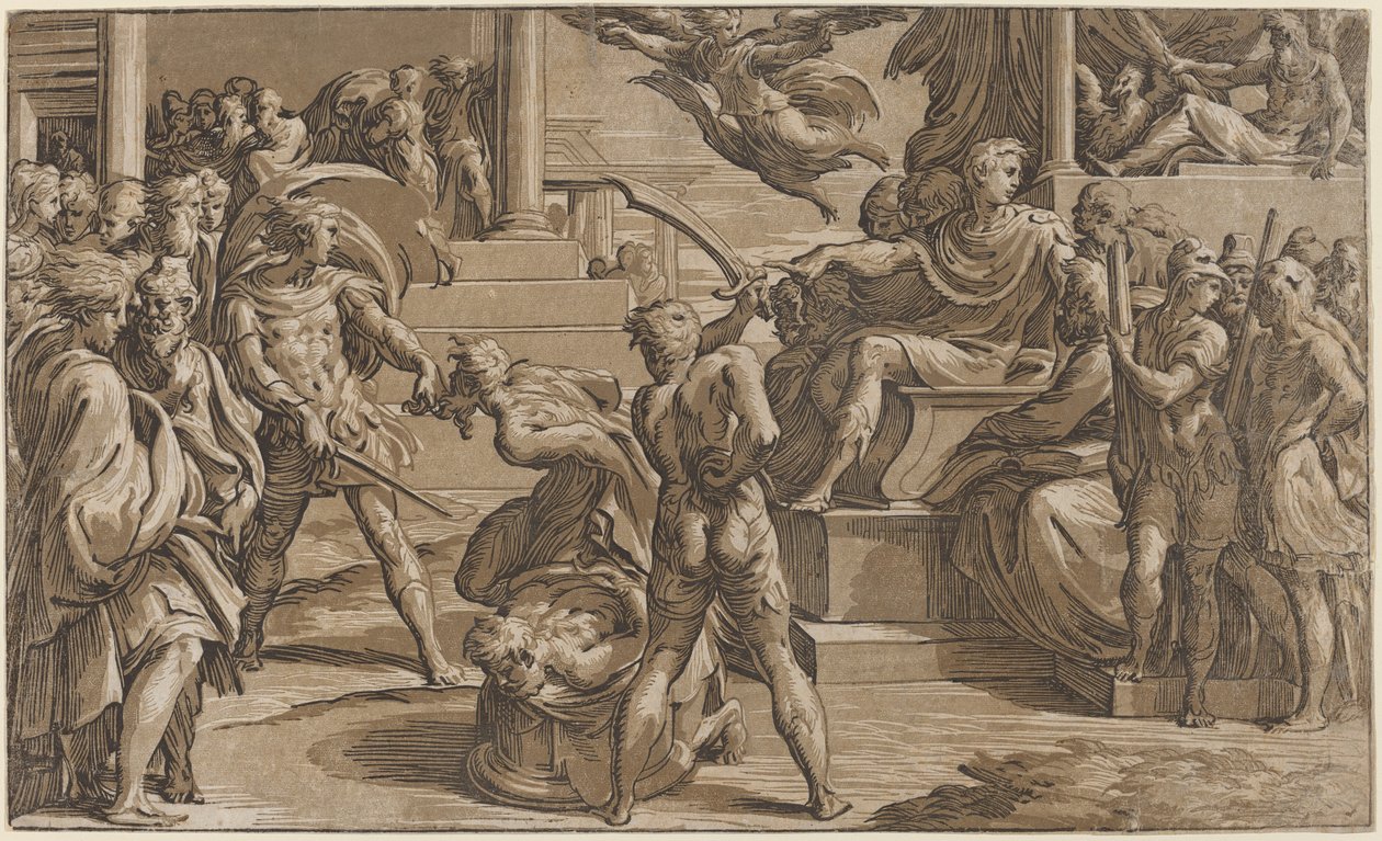 The Martyrdom of Saints Peter and Paul by Antonio da Trento, after Parmigianino