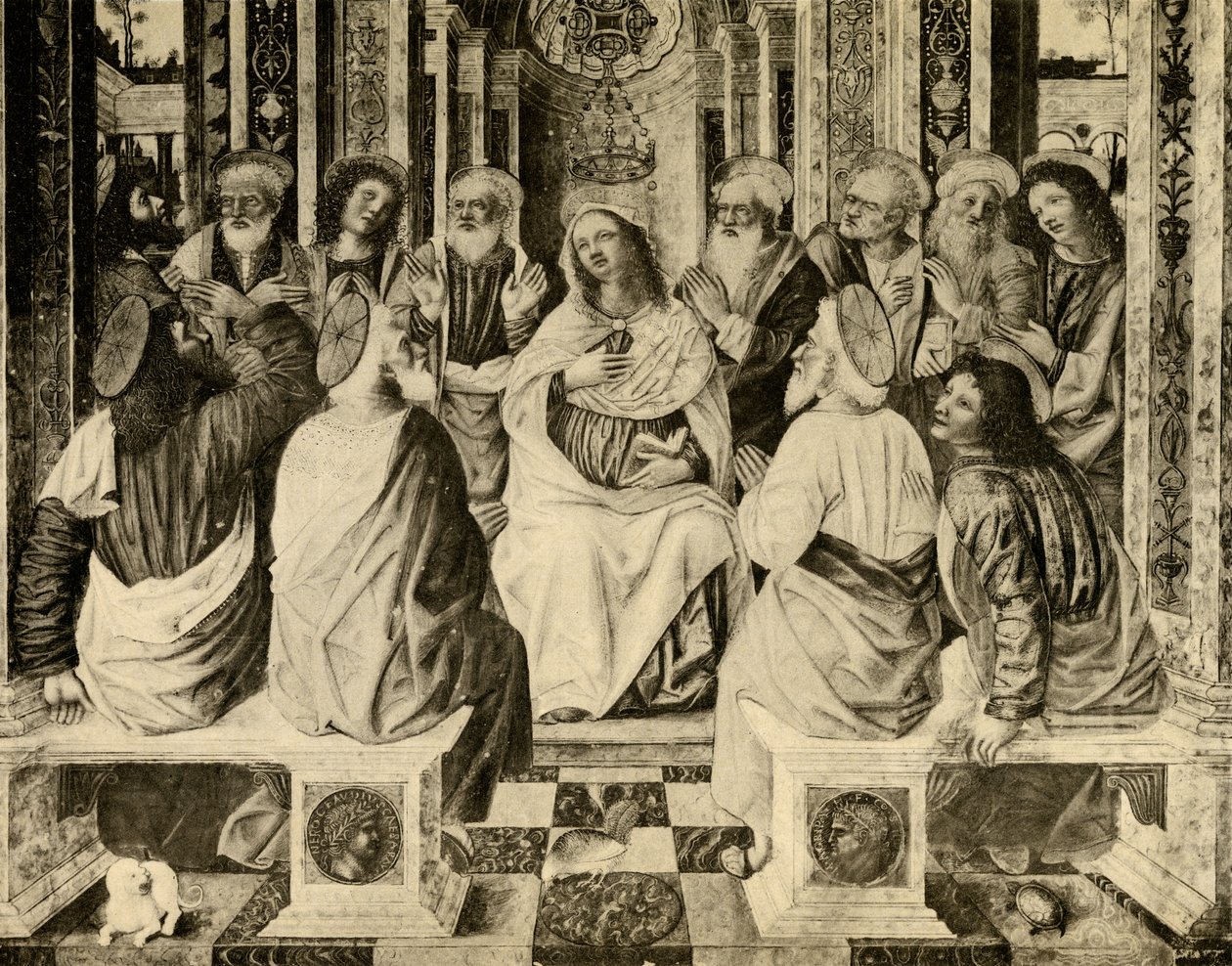 The Outpouring of the Holy Spirit by Antonio da circle of Monza