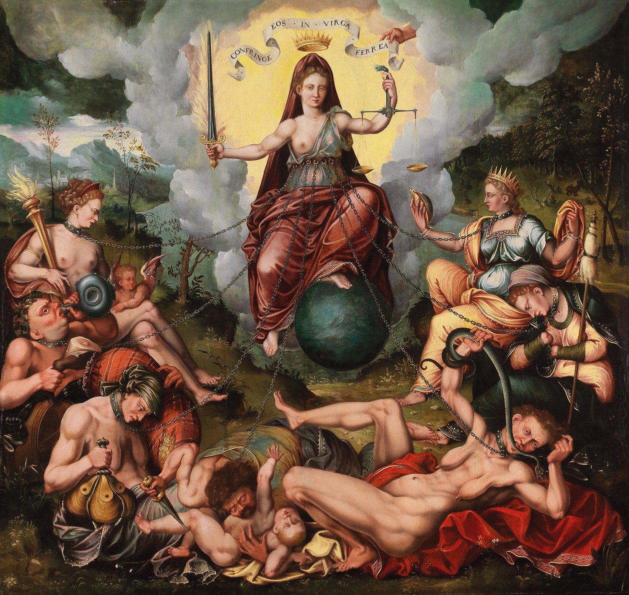 Justitia vanquishes the Seven Deadly Sins, ca. 1600 by Antoon Claeissens