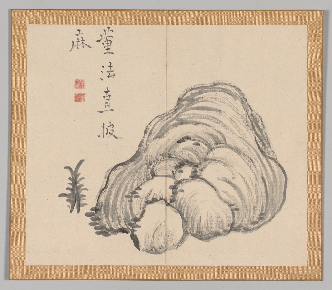 Double Album of Landscape Studies after Ikeno Taiga, Volume 1 leaf 14 by Aoki Shukuya