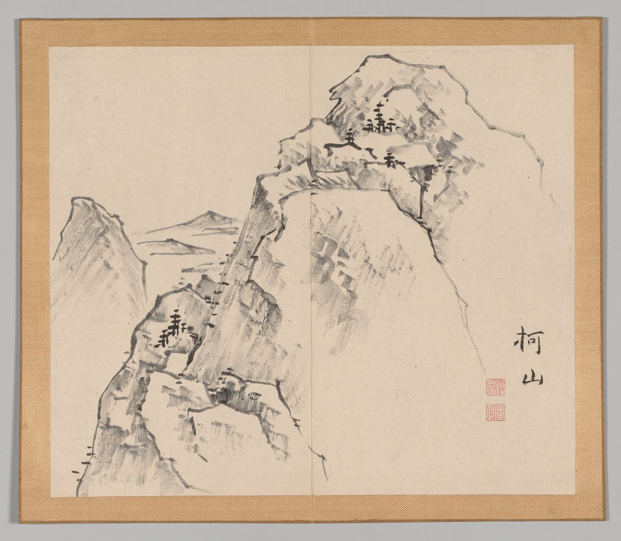 Double Album of Landscape Studies after Ikeno Taiga, Volume 1 Leaf 27 by Aoki Shukuya