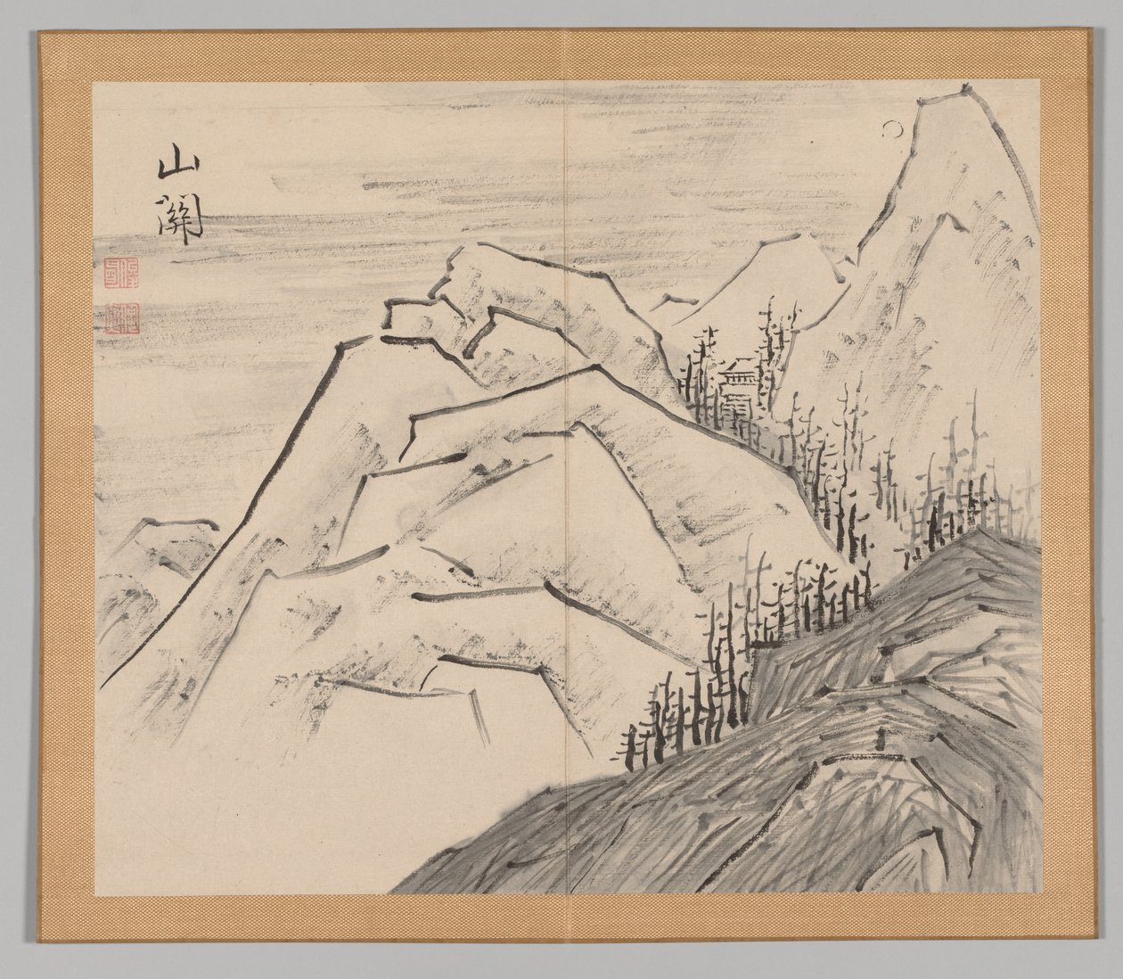 Double Album of Landscape Studies after Ikeno Taiga, Volume 1 leaf 29, 18th century by Aoki Shukuya