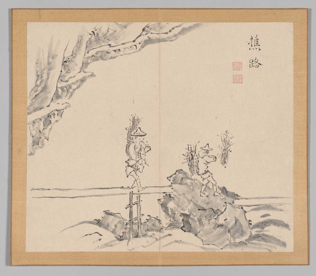 Double Album of Landscape Studies after Ikeno Taiga, Volume 1 leaf 32 by Aoki Shukuya