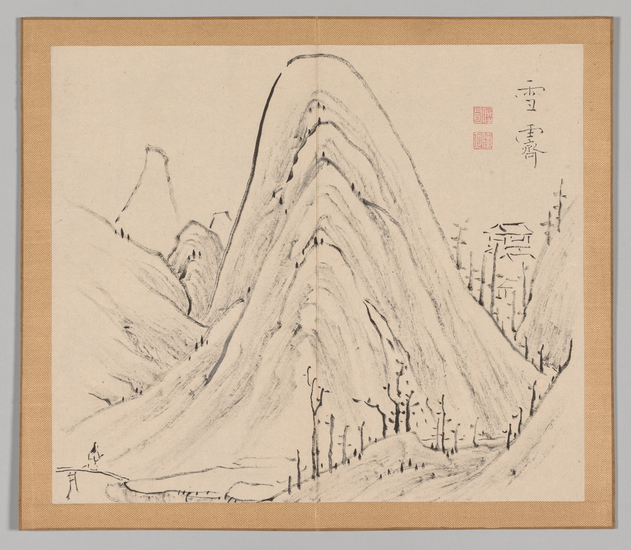 Double Album of Landscape Studies after Ikeno Taiga, Volume 1 Leaf 33 by Aoki Shukuya