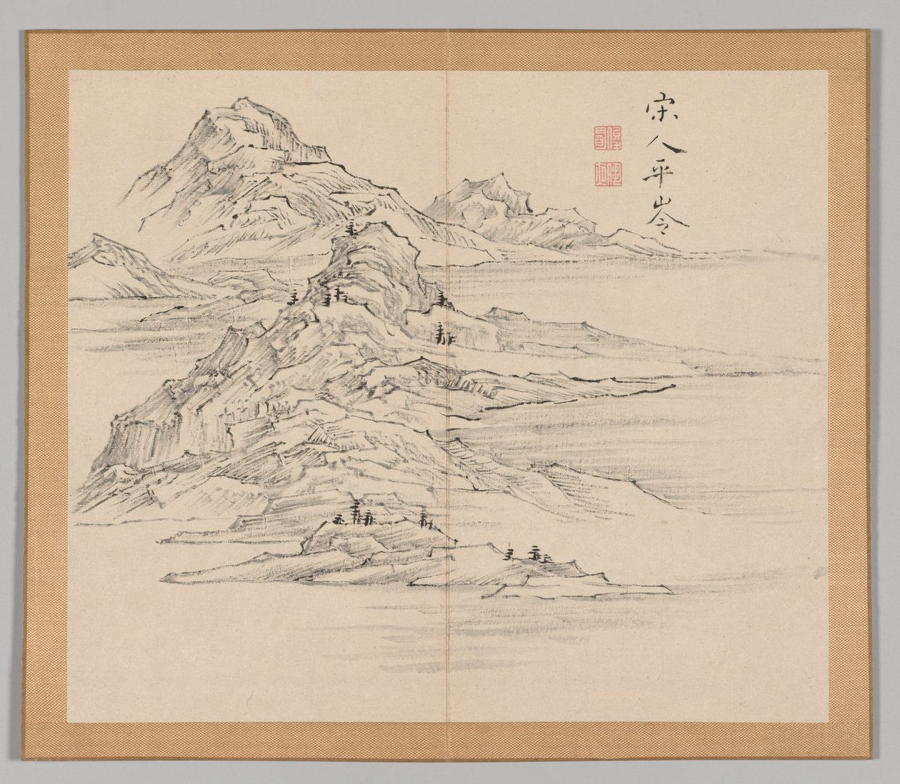 Double Album of Landscape Studies after Ikeno Taiga, Volume 1 leaf 35, 18th century by Aoki Shukuya