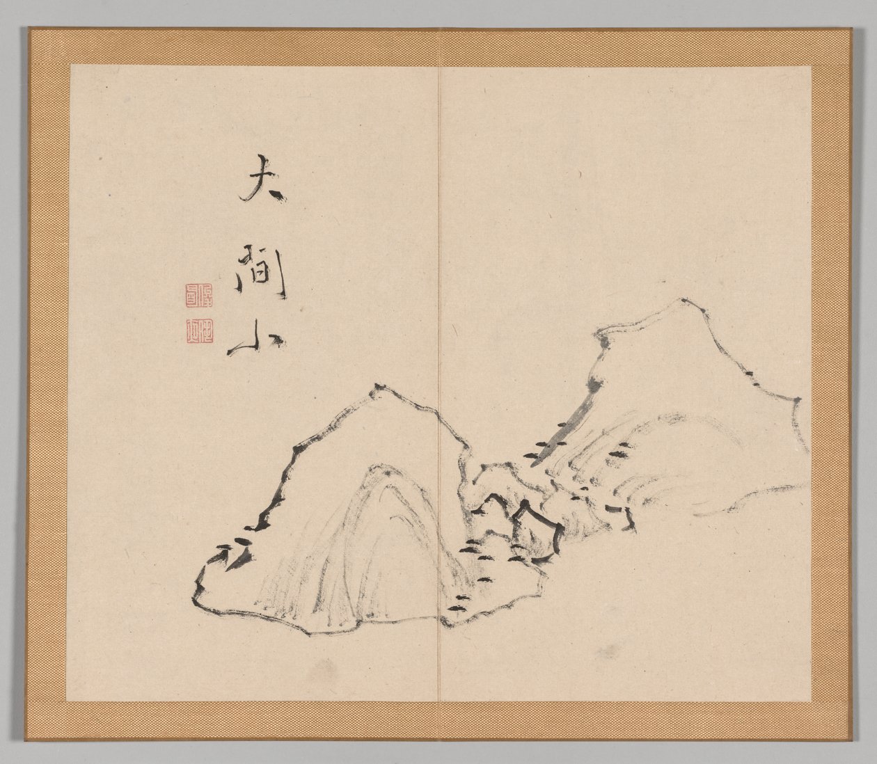 Double Album of Landscape Studies after Ikeno Taiga, Volume 1 leaf 6 by Aoki Shukuya