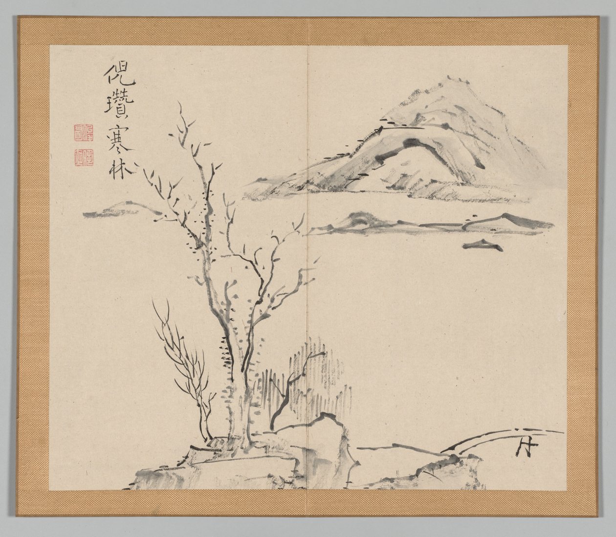 Double Album of Landscape Studies after Ikeno Taiga, Volume 2 leaf 11 by Aoki Shukuya