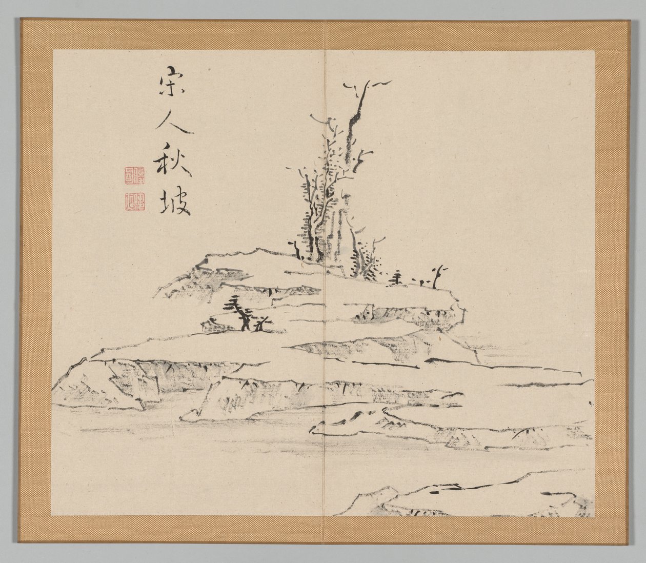 Double Album of Landscape Studies after Ikeno Taiga, Volume 2 leaf 12, 18th century by Aoki Shukuya