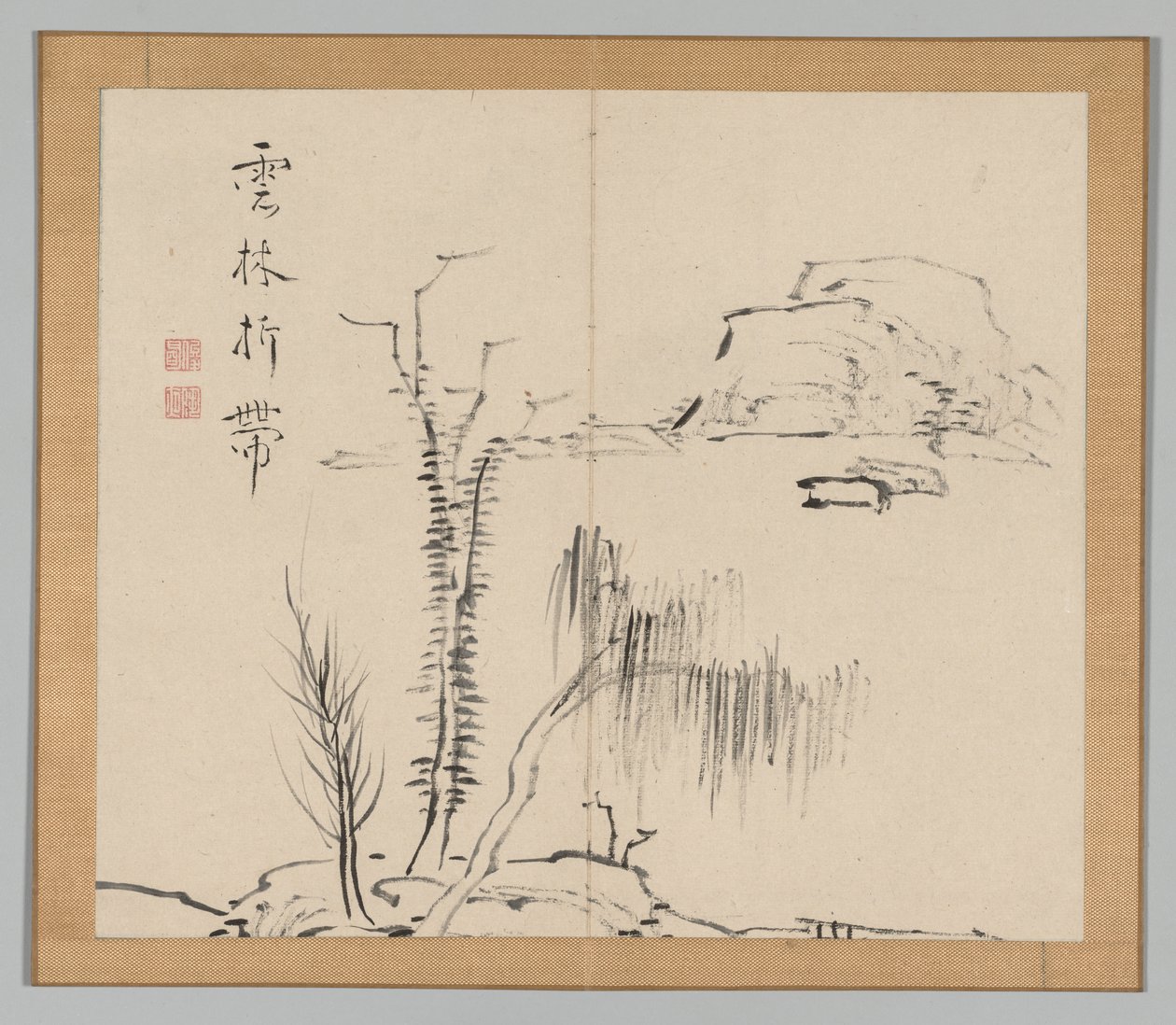 Double Album of Landscape Studies after Ikeno Taiga, Volume 2 leaf 16 by Aoki Shukuya