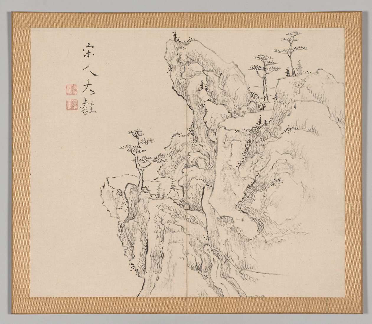 Double Album of Landscape Studies after Ikeno Taiga, Volume 2 leaf 1, 18th century by Aoki Shukuya