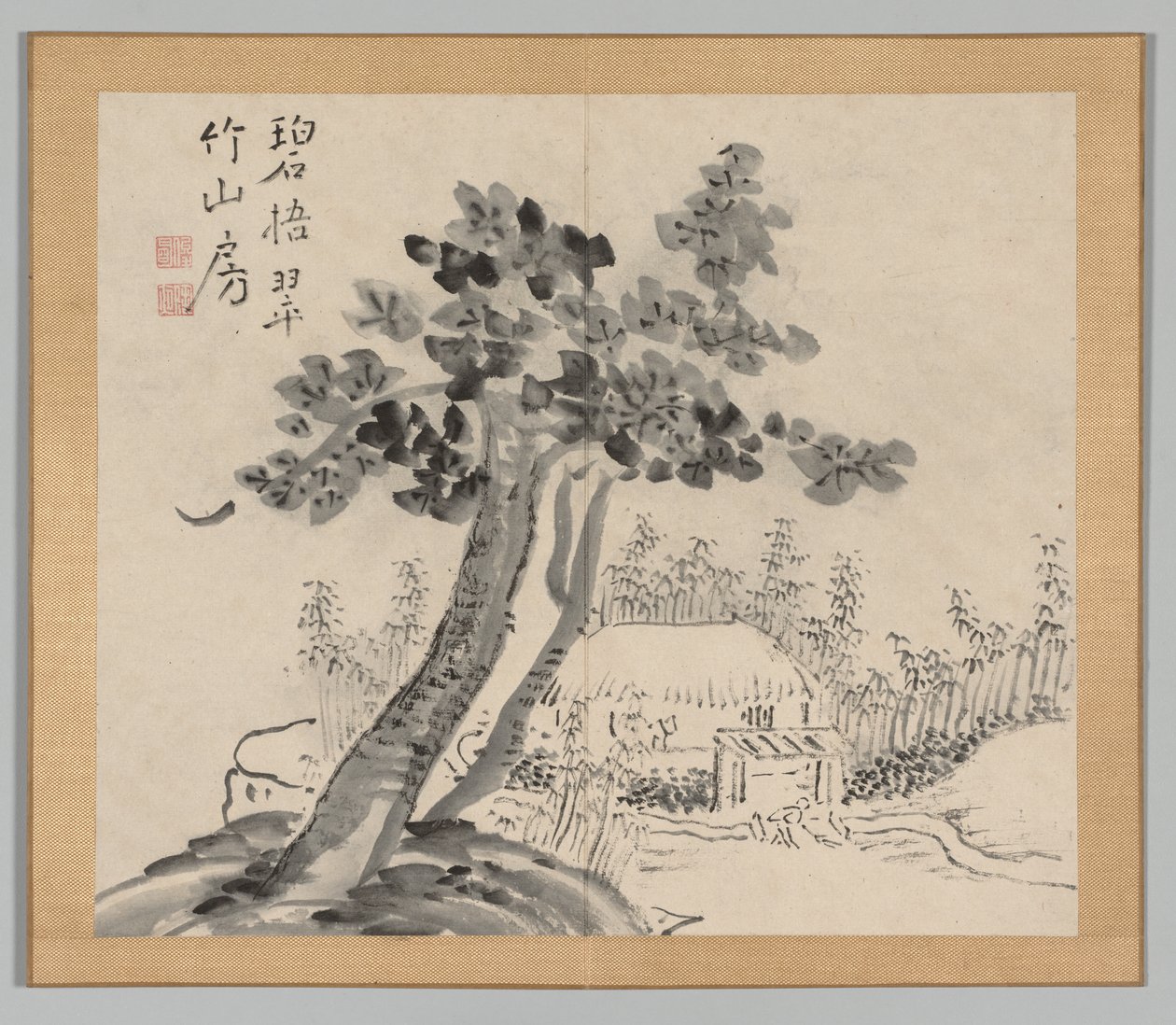 Double Album of Landscape Studies after Ikeno Taiga, Volume 2 leaf 32, 18th century by Aoki Shukuya
