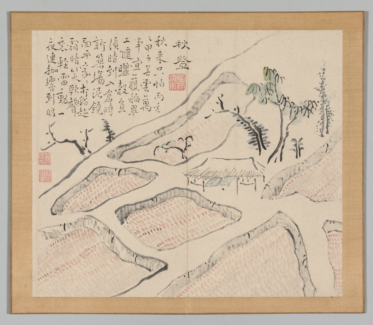 Double Album of Landscape Studies after Ikeno Taiga, Volume 2 Leaf 35 by Aoki Shukuya