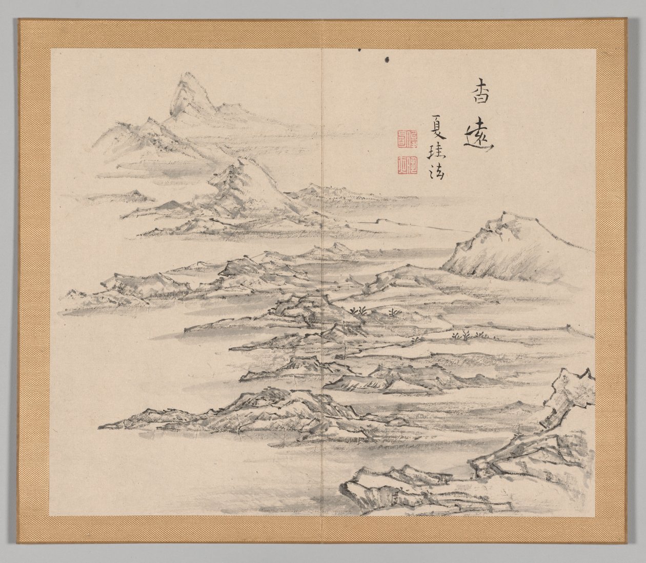 Double Album of Landscape Studies after Ikeno Taiga, Volume 2 leaf 5 by Aoki Shukuya