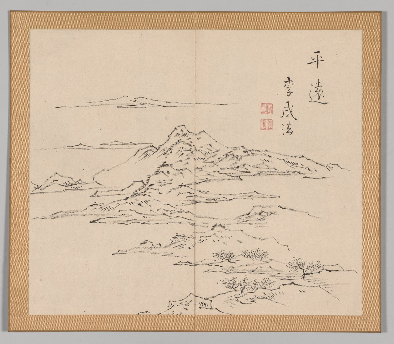 Double Album of Landscape Studies after Ikeno Taiga, Volume 2 Leaf 8 by Aoki Shukuya