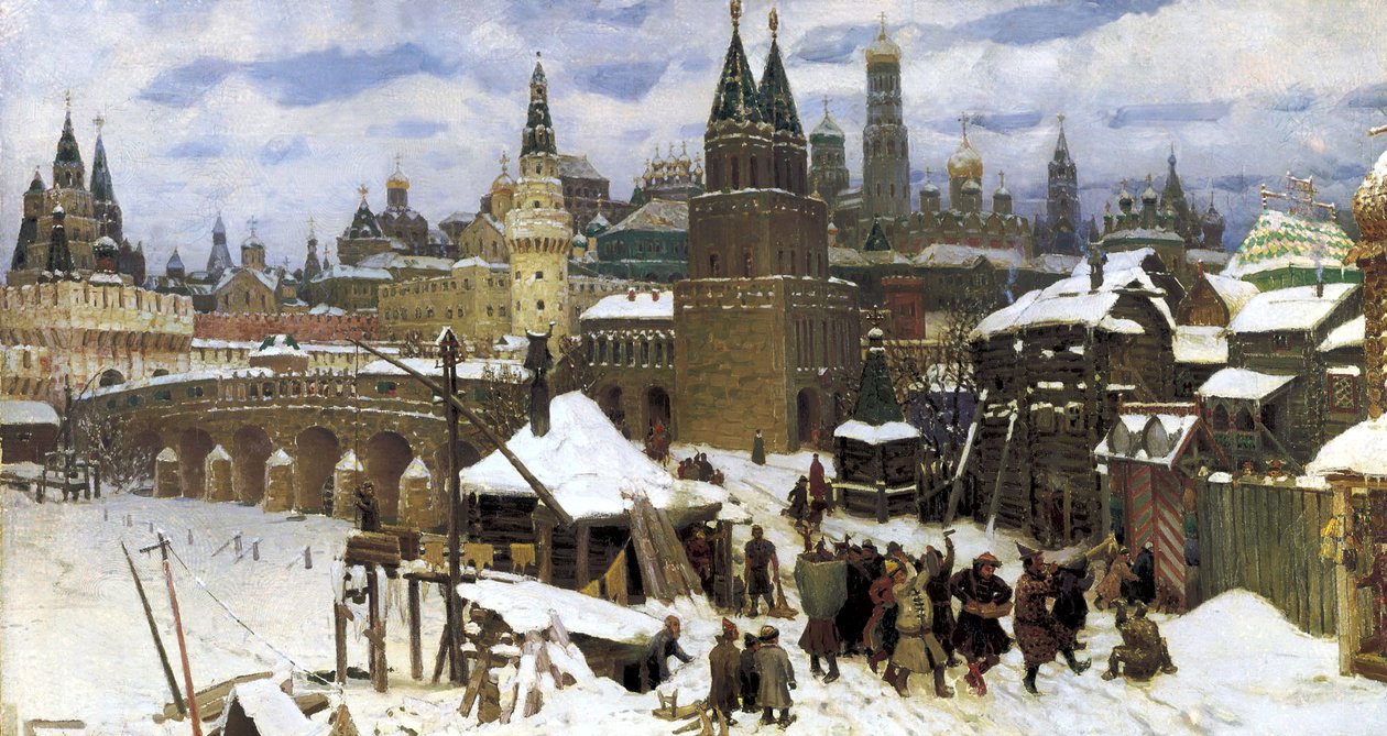 Moscow in the 17th century. The All Saints Bridge, 1901 by Apollinari Mikhailovich Vasnetsov