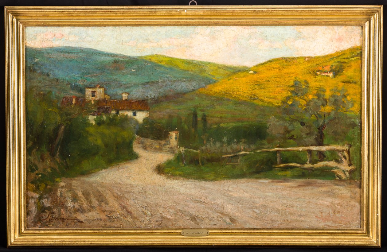 Tuscan Landscape with House by Arcangelo Salvarani