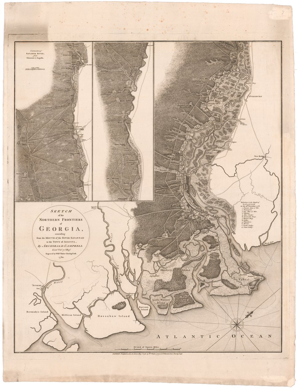 A Map of the Northern Frontiers of Georgia by Campbell by Archibald (after) Campbell