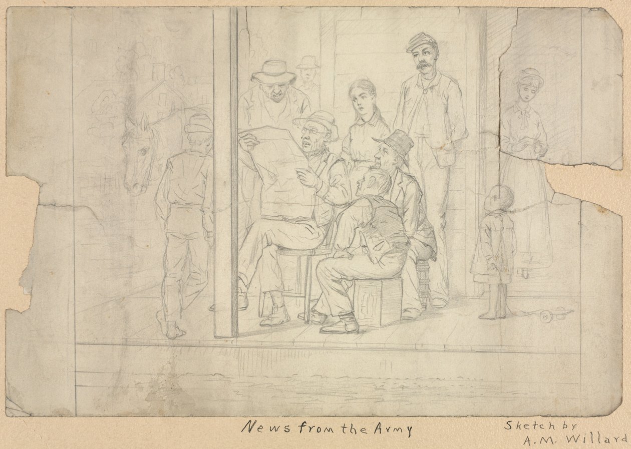 Sketch - News from the Army by Archibald Willard
