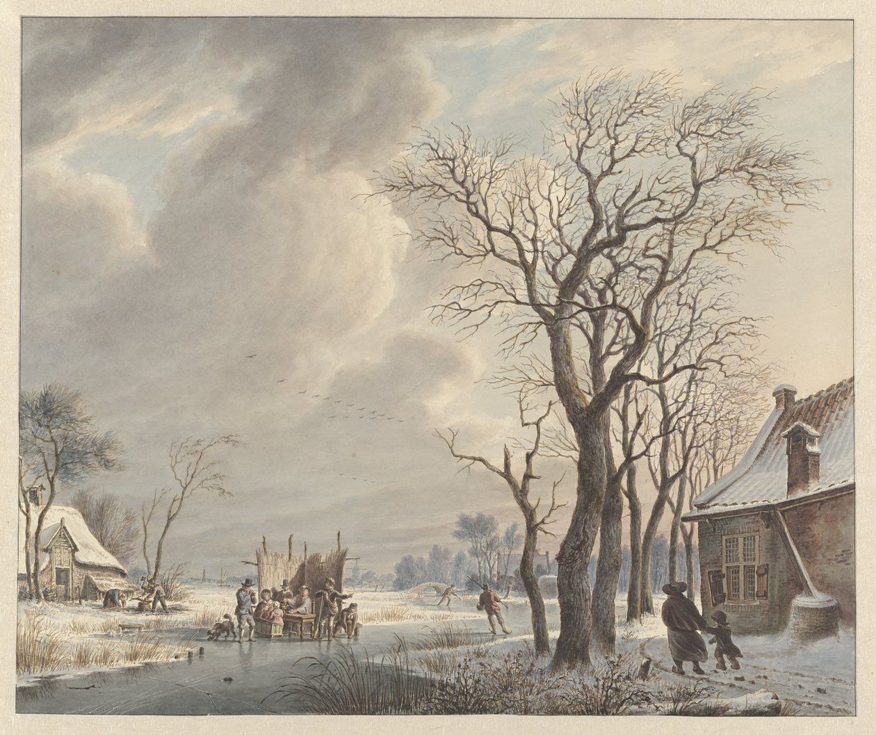Winter Landscape with Ice Skating by Arend van Glashorst jr.