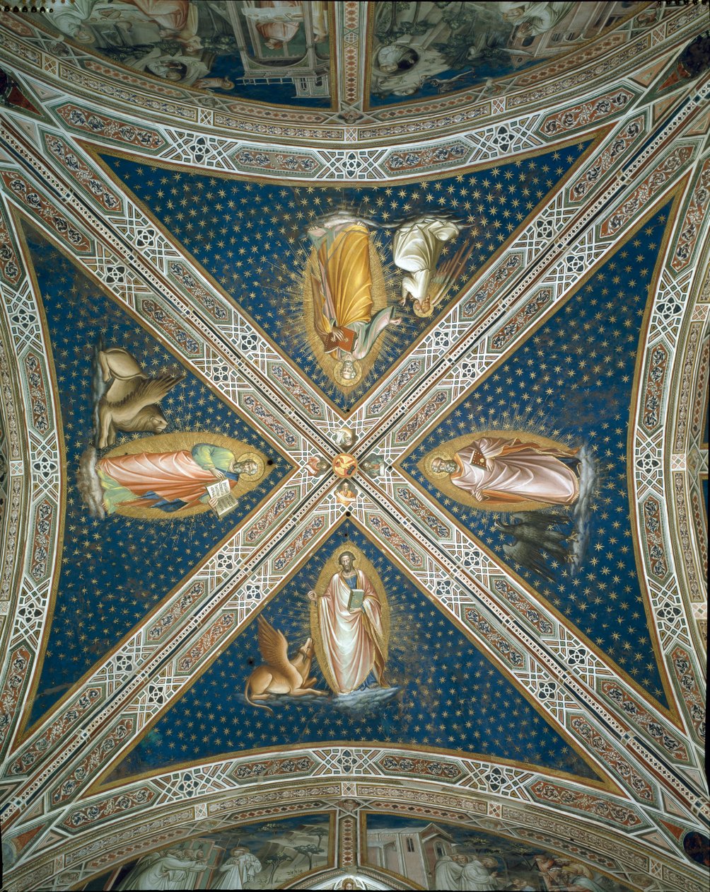 Vault frescoes in the Sacristy depicting the Four Evangelists, 1387 by Aretino Luca Spinello or Spinelli