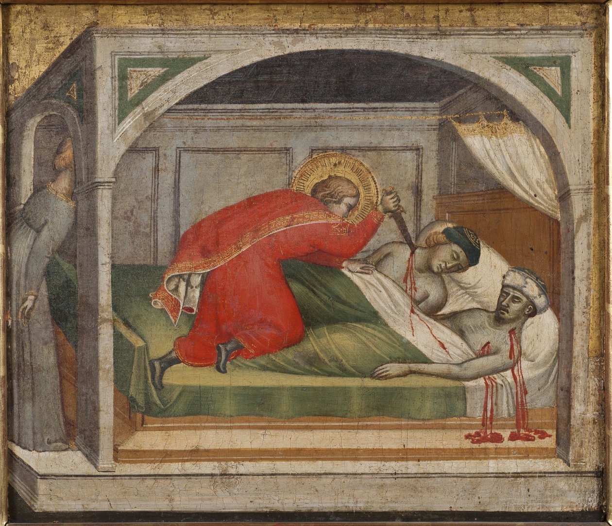 Saint Julian Having Killed His Parents, by Spinello, Aretino by Aretino Luca Spinello or Spinelli