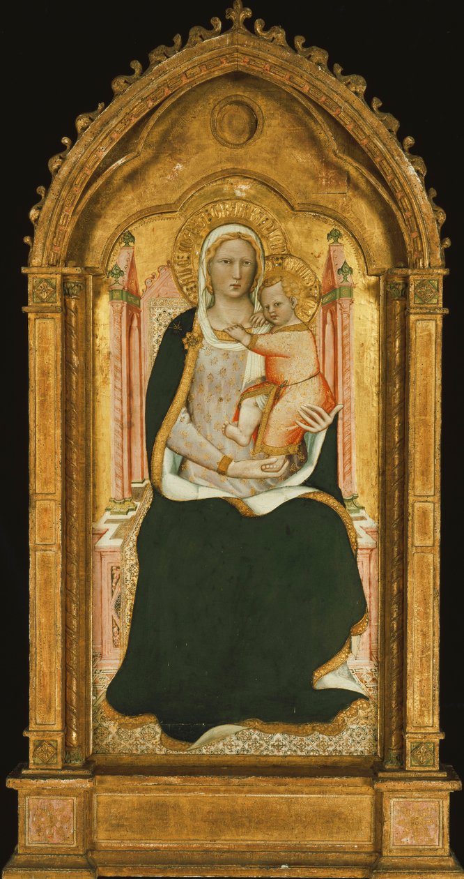 The Madonna and Child Enthroned by Aretino Luca Spinello or Spinelli
