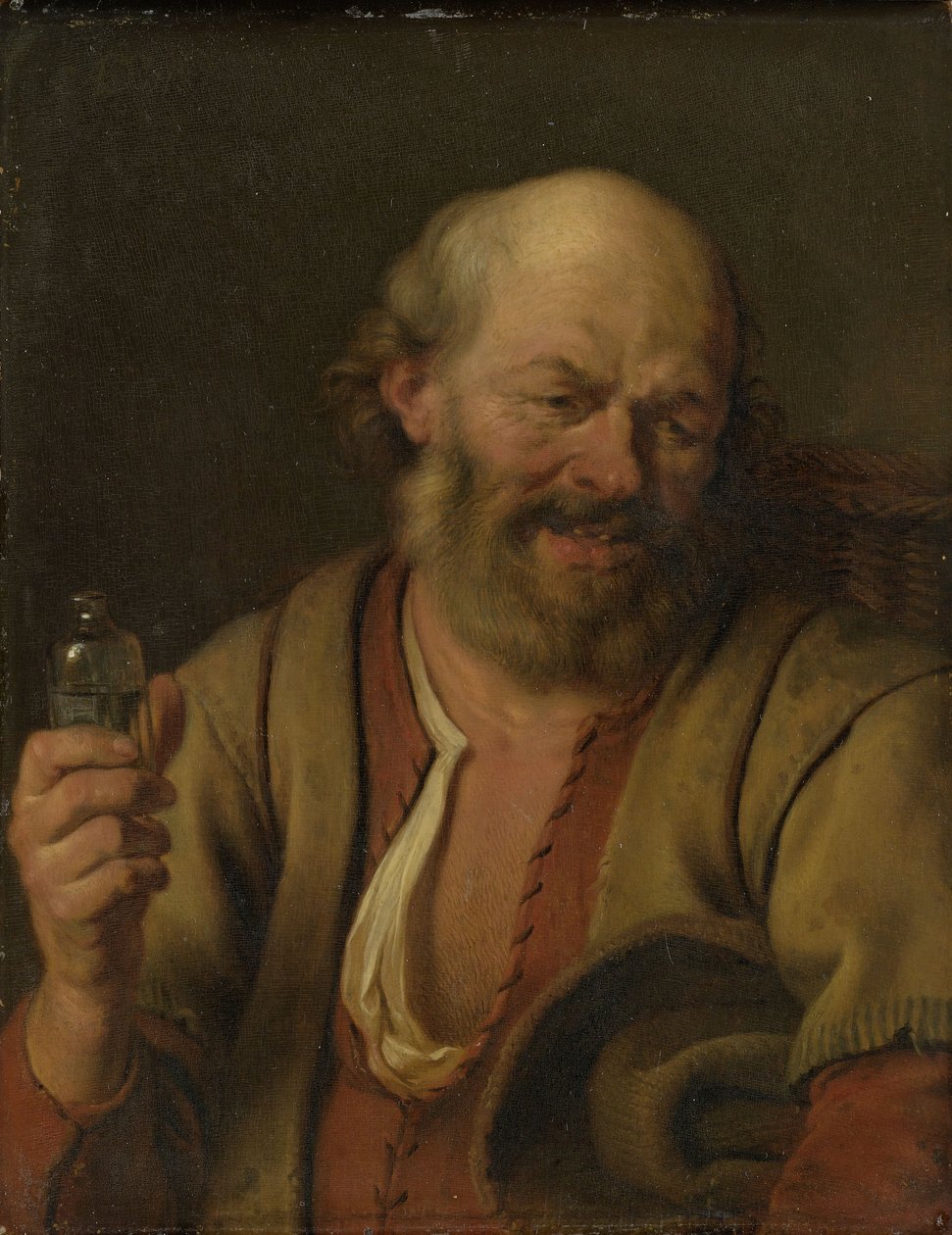 A Man with a Gin Bottle by Arie de Vois