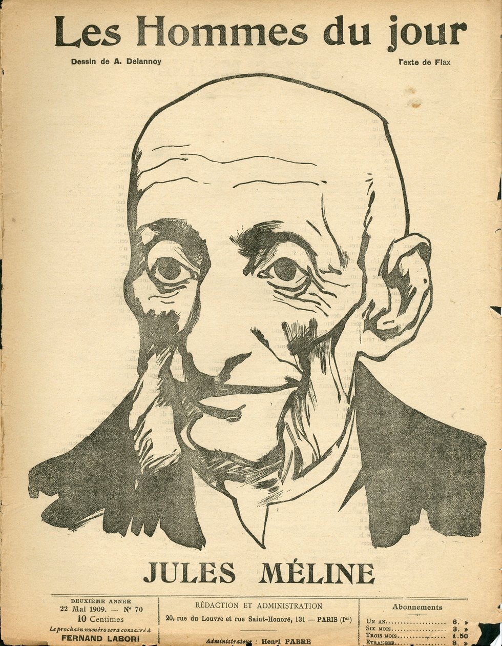 Cover of Les Hommes du jour, Satirical in B & W by Aristide Delannoy