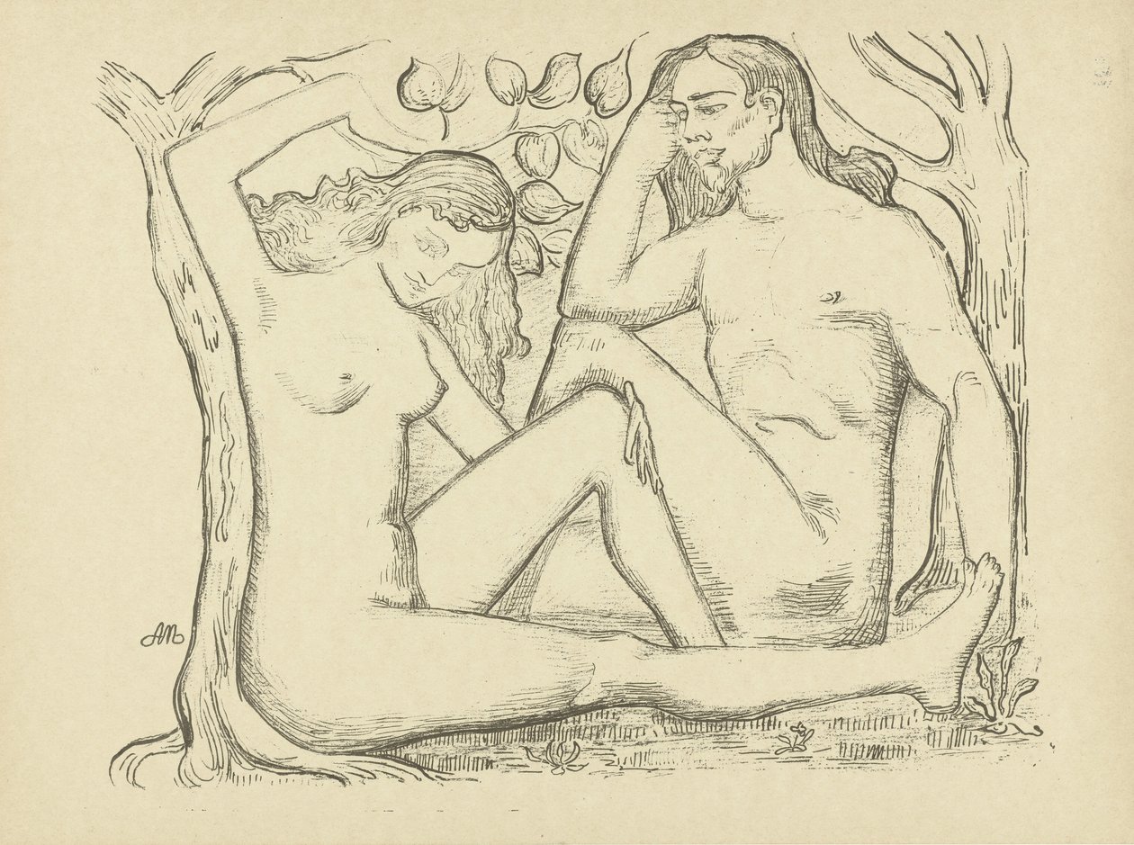 Adam and Eve Sitting by a Tree by Aristide Maillol