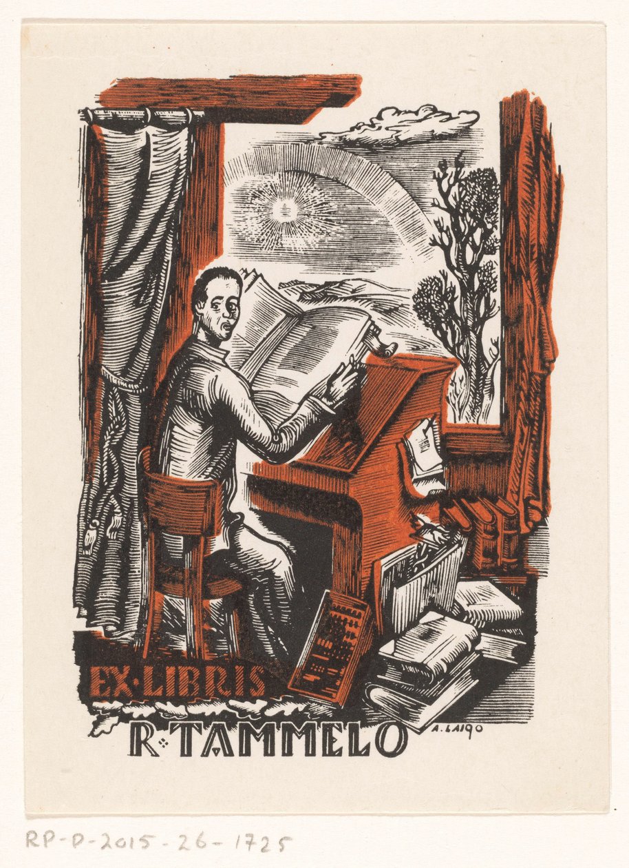 Ex Libris of R. Tammelo by Arkadio Laigo