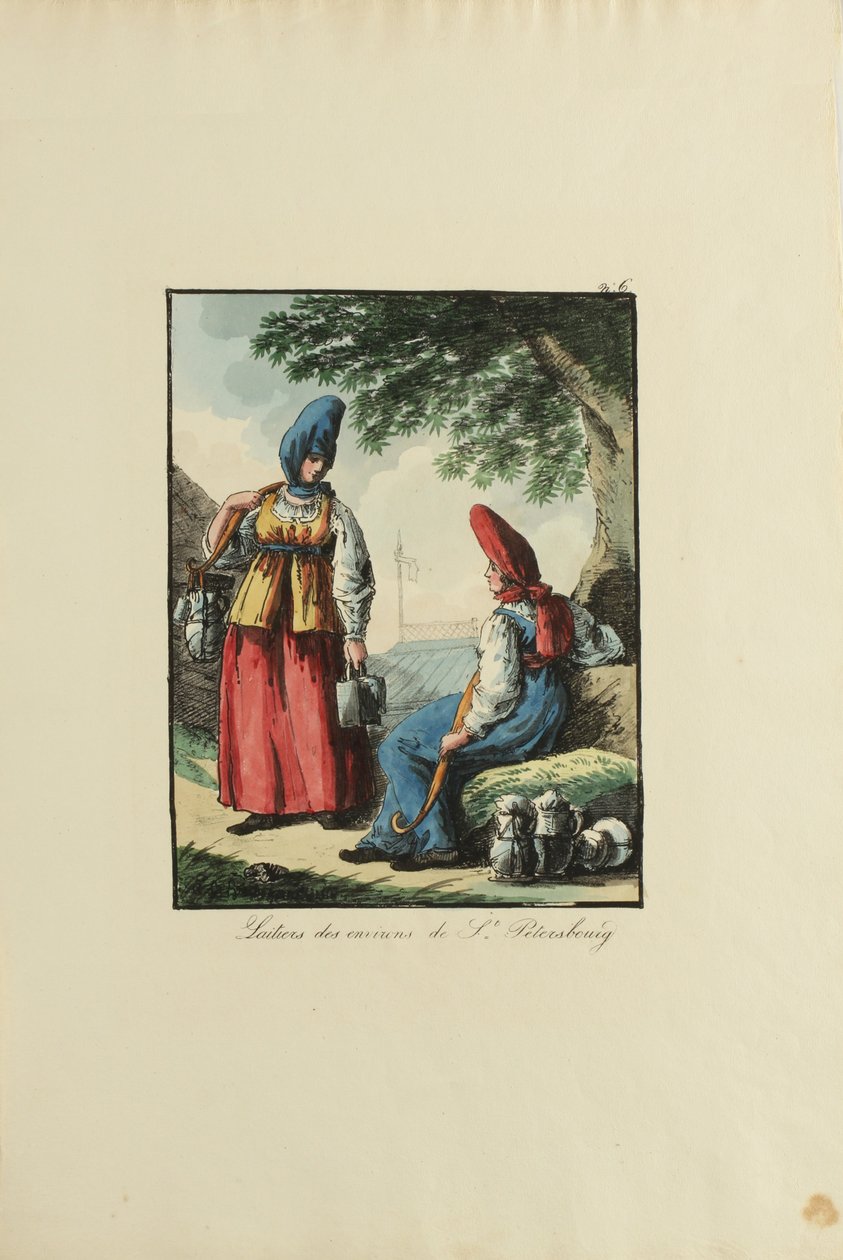 Dairywomen of Petersburg, 1817 by Armand Gustave Haubigant