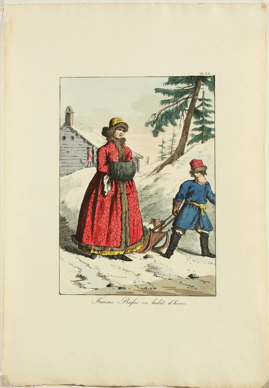 Russian Winter Clothing From Moeurs et Costumes des Russes, 1817 by Armand Gustave Haubigant