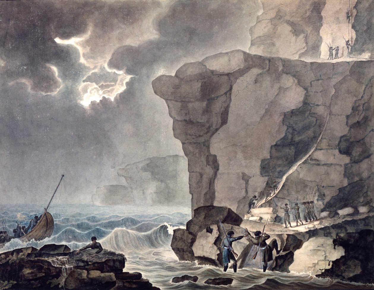 Landing of the Conspirators in the Cadoudal Affair at the Cliff of Biville by Armand Jules Marie Heraclius de Polignac