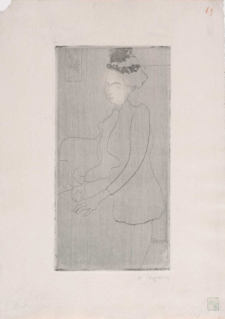 Seated Woman with Feathered Hat c.1893 by Armand Séguin